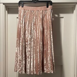 A New Day Elegant Pink Velvet Pleated Skirt - size M